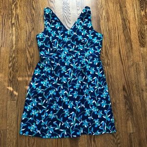 Draper James Love knot Circle Dress Graceland  blue Floral Sz W14